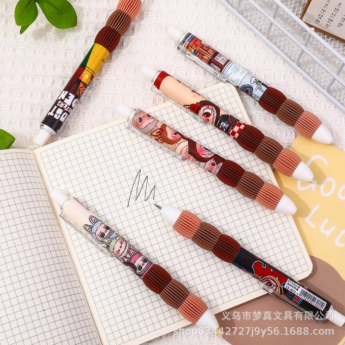Wholesale 6pcs/ box Quick-drying Gel Pen Pressing Reducing Burden Pen Carbon Black Pen Cartoon
