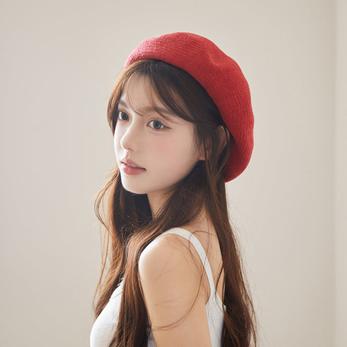 Wholesale Hollow out beret, breathable woven bud hat, sweet and versatile artist hat