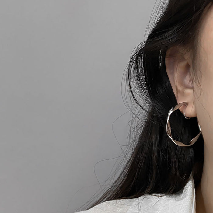 Wholesale 925 silver needle metal grain earrings irregular earrings exaggerated earrings