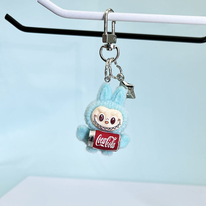 Wholesale Flocked Cola Cute Keychain Doll Cute School Bag Pendant Car Key Chain Mobile Phone Chain