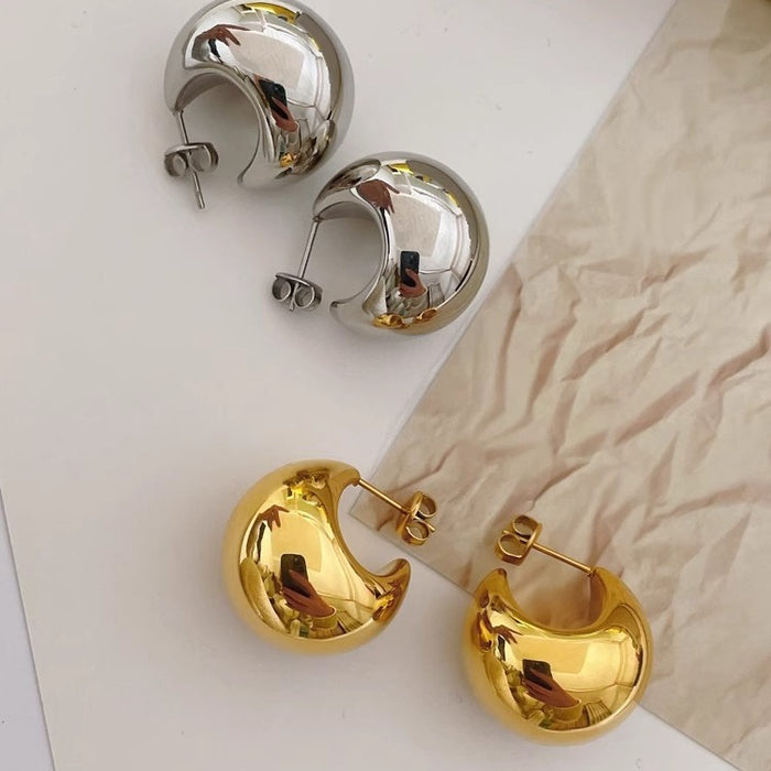 Wholesale Silver Needle Light Luxury Earrings with Simple and Niche Texture Earrings