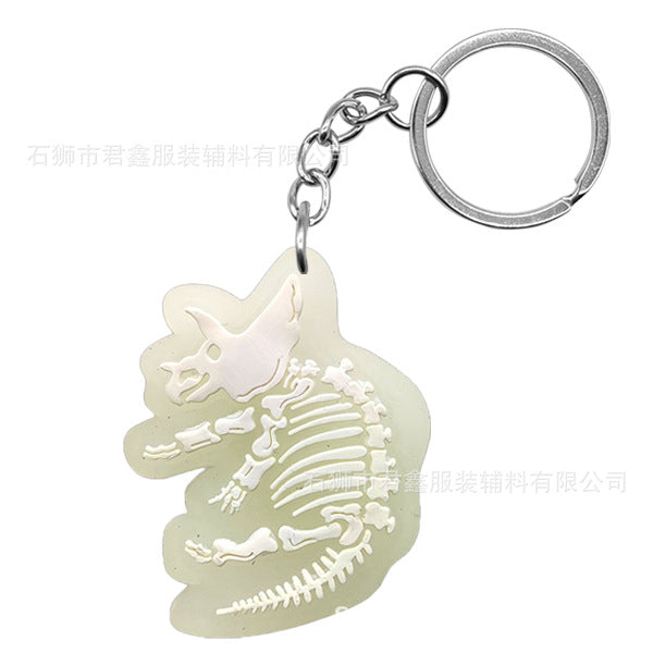 Wholesale Dinosaur Fossil Keychain  Pvc Luminous Keychain