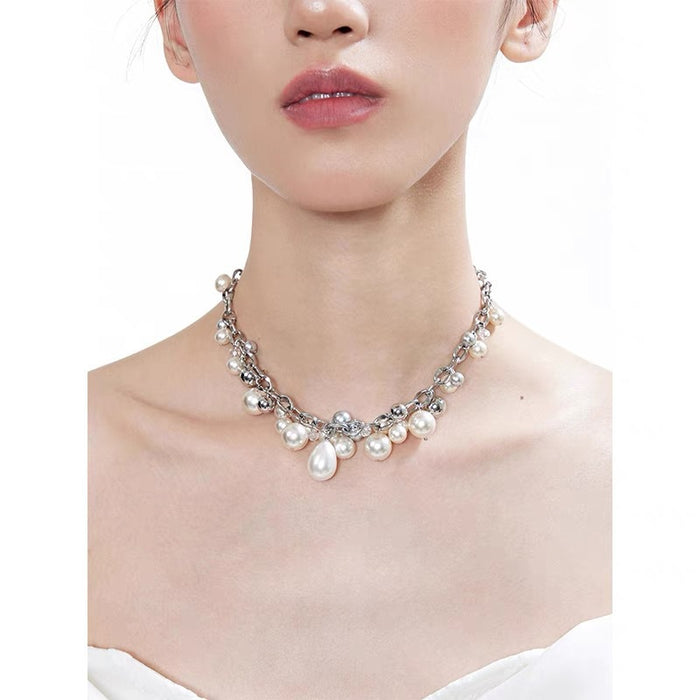 Wholesale Stacked Necklace Women's Water Drop Cold Style Clavicle Chain Accessories