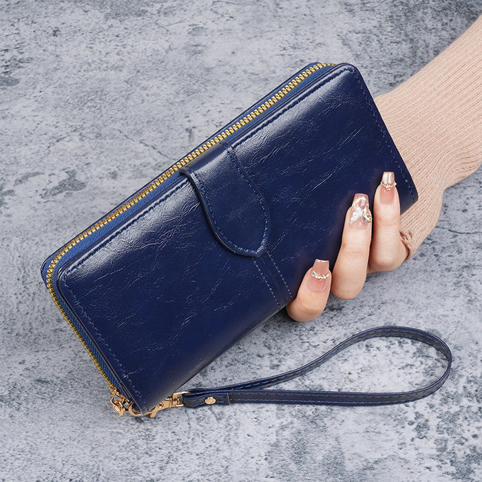 Wholesale Solid Color PU Leather Long Wallet Women Large Fashion Accessory Boutique MOQ≥3