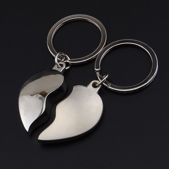 Wholesale Heart-shaped couple metal keychain
