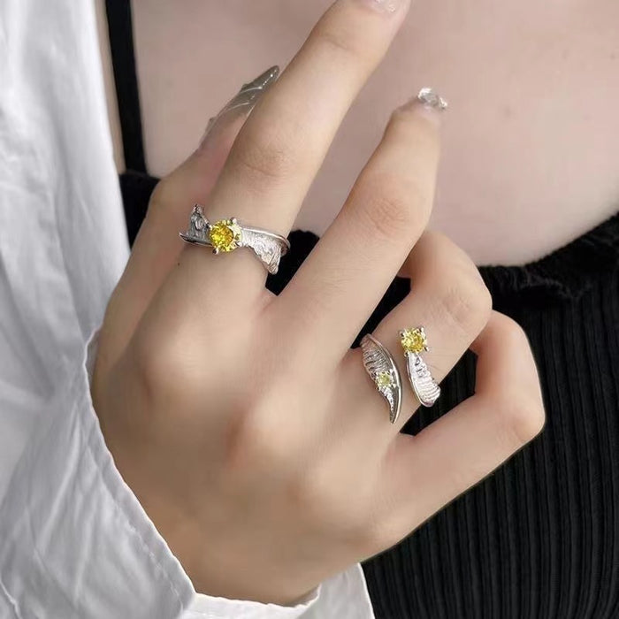 Wholesale Irregular Zircon Simple Opening Alloy Ring JDC-RS-TongS009