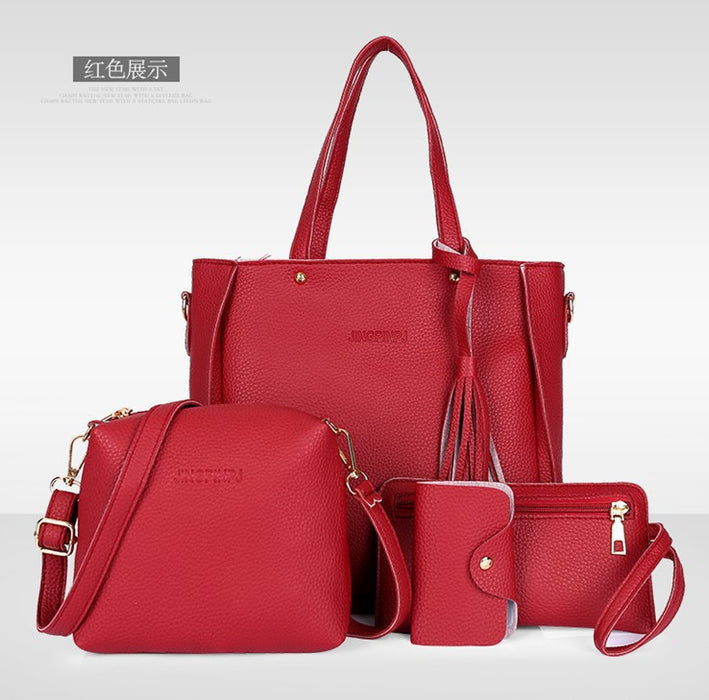 Wholesale Mother and Child Bag Four Piece Set New Water Bucket Tassel Shoulder Bag Handbag Crossbody Bag JDC-SD-MO007