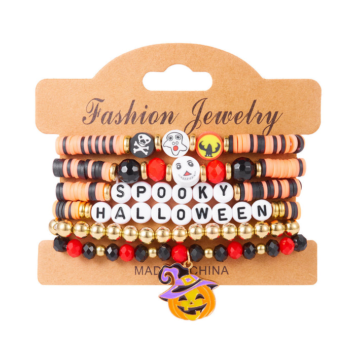 Wholesale  Bracelets Bat Pumpkin  Pendant Bracelet Crystal Soft y Beaded Jewelry
