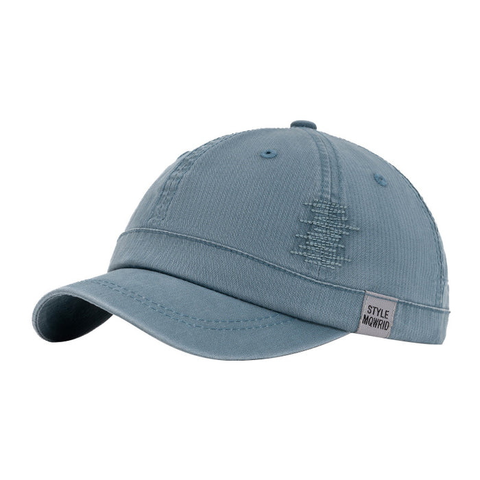Wholesale Short brimmed baseball cap, fashionable washed duckbill cap, curved brimmed baseball cap, sun protection and sunshade cap