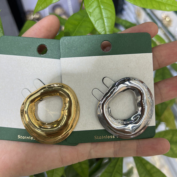 Wholesale Stainless Steel Irregular Brooch Fashion Versatile Design Pin Collar Accessories