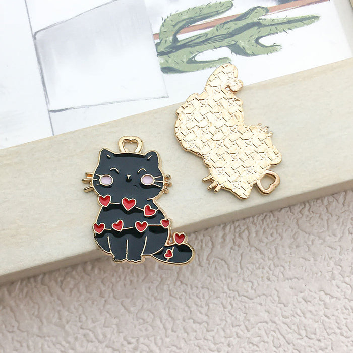 Wholesale Mixed 10 cartoon black and white cat jewelry pendant earrings necklace pendant