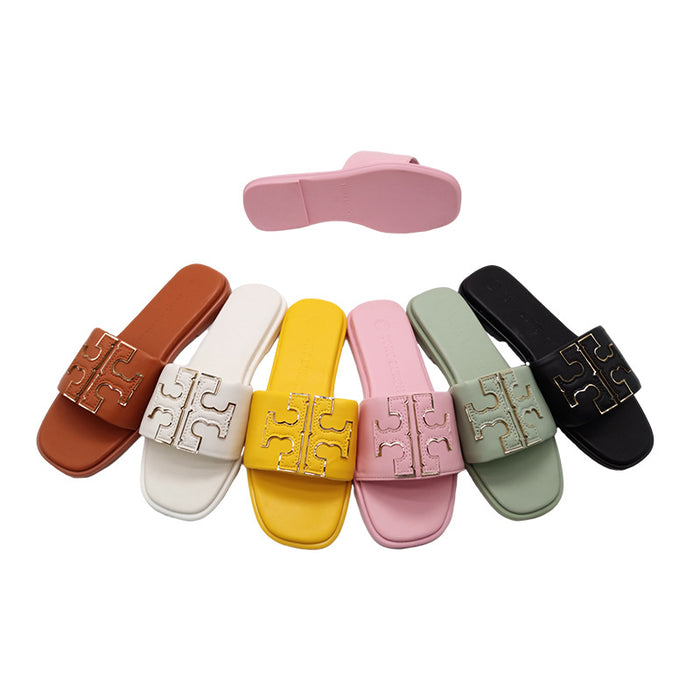 Wholesale of 2024 Summer New One Word Beach Casual Slippers JDC-SP-YaNuo002