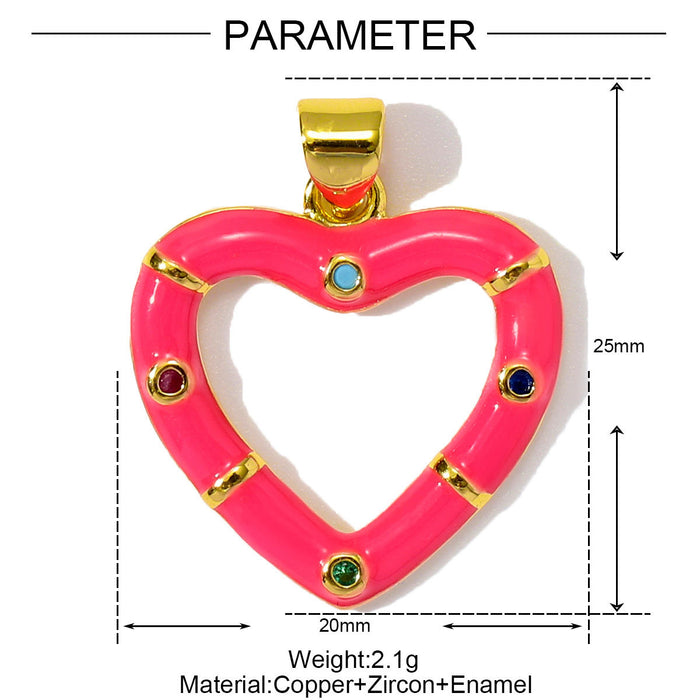 Wholesale Dripping Oil Love Sea Star DIY Copper Zircon Pendant Necklace Natural Stone Crab Earrings Jewelry Pendant