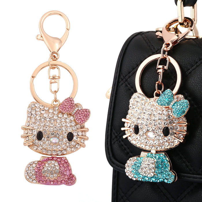 Wholesale cute cat Keychain  Bow Cartoon Cute Bag Pendant