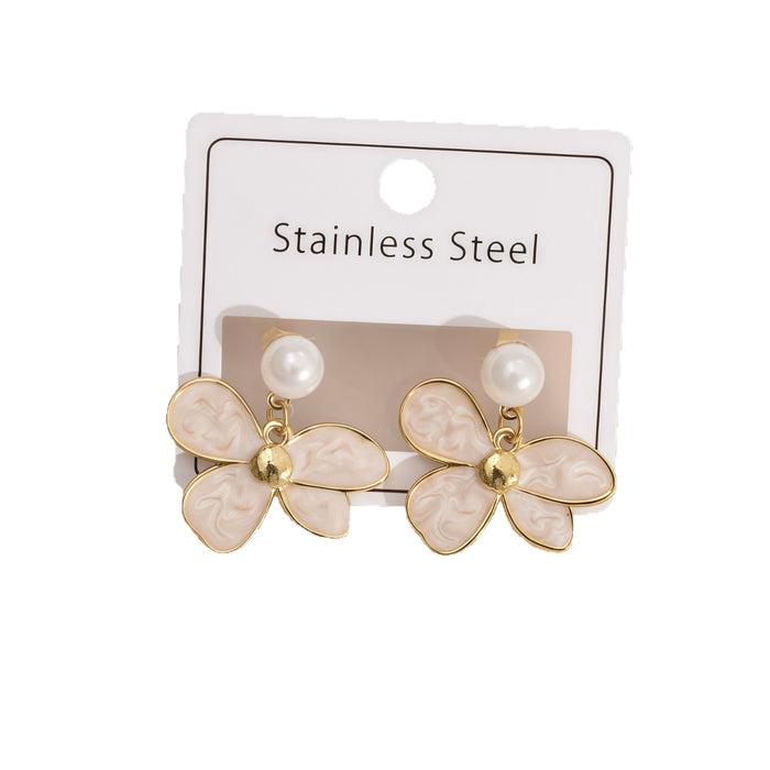 Wholesale Oil Drop Earrings Love Bow Flower Earrings