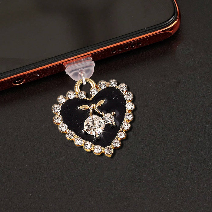 Wholesale Cherry-shaped diamond heart pendant for Mobile Phone Stands