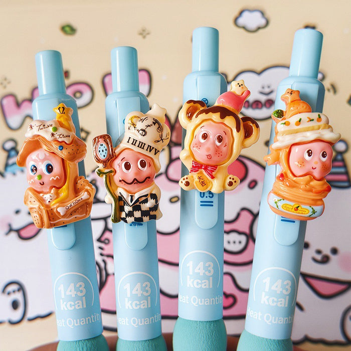 Wholesale Plastic Cute Muscle Star Man Retractable Gel Pen 0. 5mm