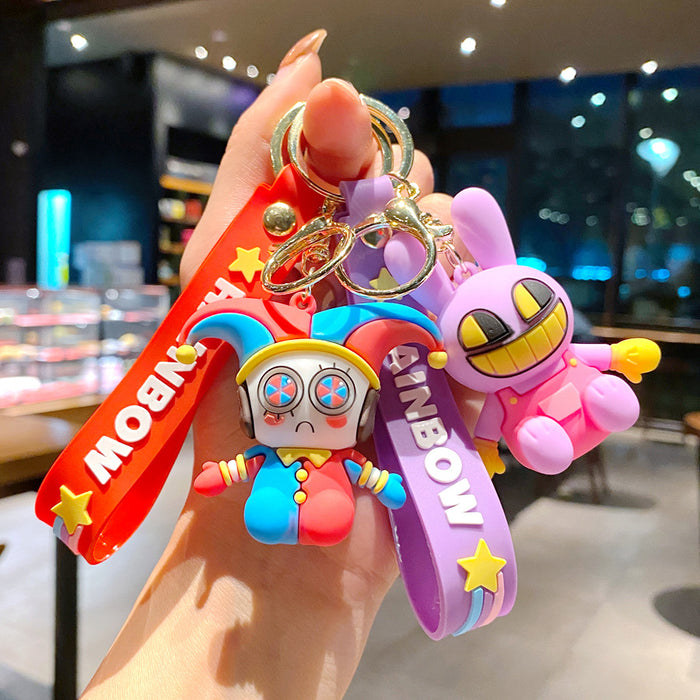 Wholesale Cartoon Digital Circus Keychain Pendant Clown Doll Accessories Couple Bag Key Chain Small Gift