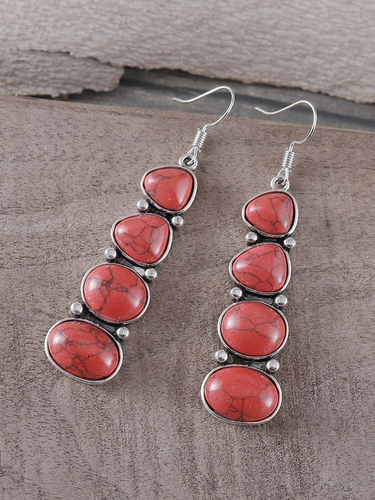 Wholesale 2pcs Bohemian Retro Turquoise Statemente Earrings