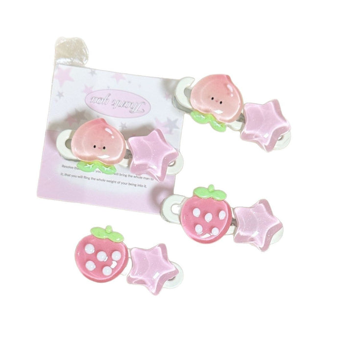 Wholesale Peach Strawberry Star Hairpin  Girl Heart Cartoon Duckbill Clip Bangs Side Clip