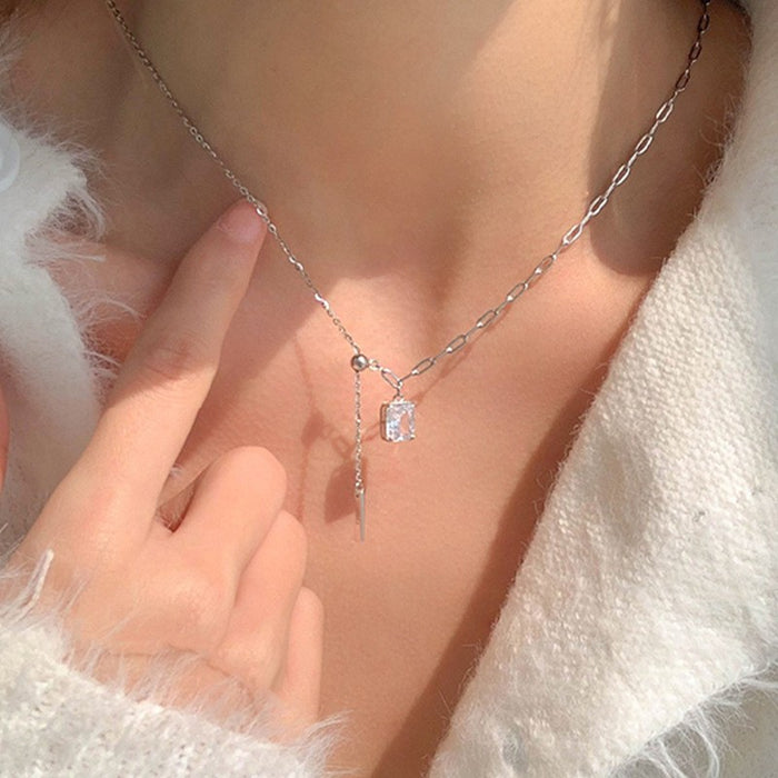 Wholesale Fashionable Butterfly Knot Necklace Set Women's Luxury Design Sensation Collarbone Chain Geometric Style Silver Plated Jewelry