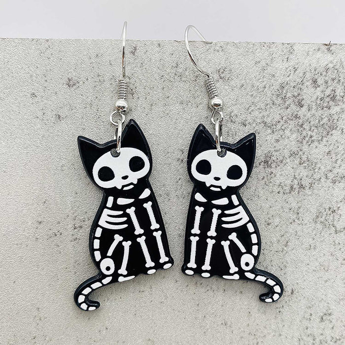 Wholesale  Earrings Cartoon Cat Horror Pumpkin Ghost Acrylic Earrings  Gift