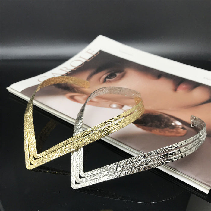 Wholesale Exaggerated Metal Electroplated Collar JDC-NE-FaX004
