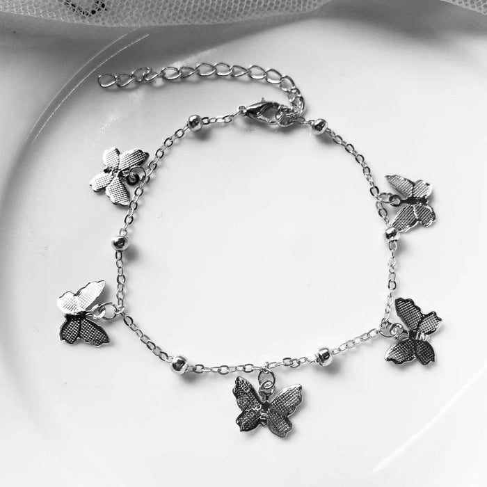 Wholesale Butterfly pendant bracelet, simple temperament, beach ankle chain, foot accessories, hollowed out butterfly bracelet
