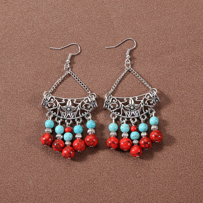 Wholesale Alloy Bohemian Ethnic Style Su Song Stone Earrings JDC-ES-Gumi007