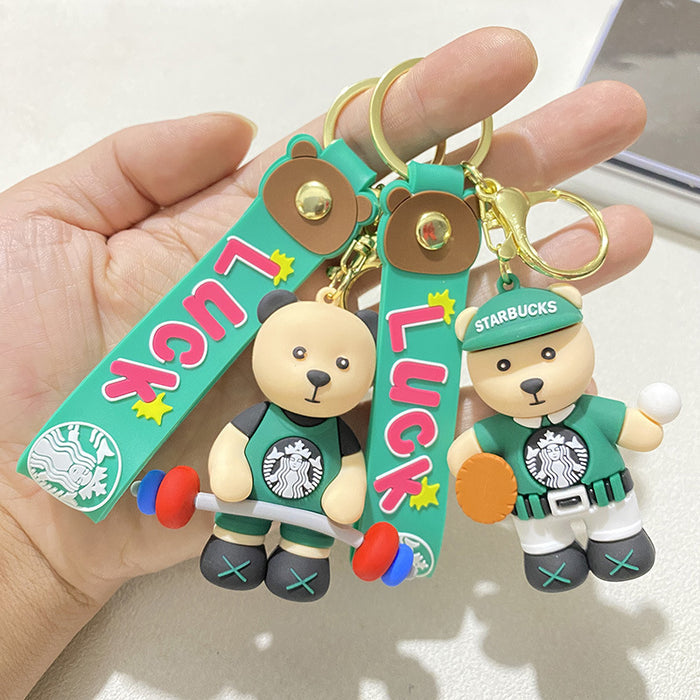 Wholesale Bear Fitness Keychain Bag Pendant Doll