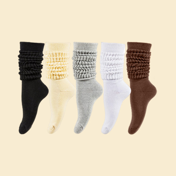 Wholesale Long Barrel Stacked Socks Solid Color Autumn and Winter Women' s Thick Warm Calf Socks