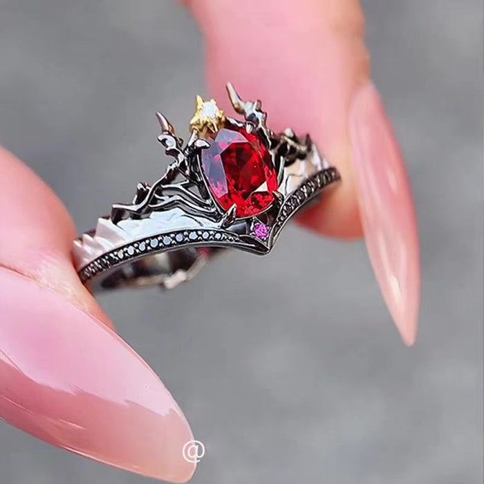 Wholesale Vintage Red Sparkling Diamond Ring