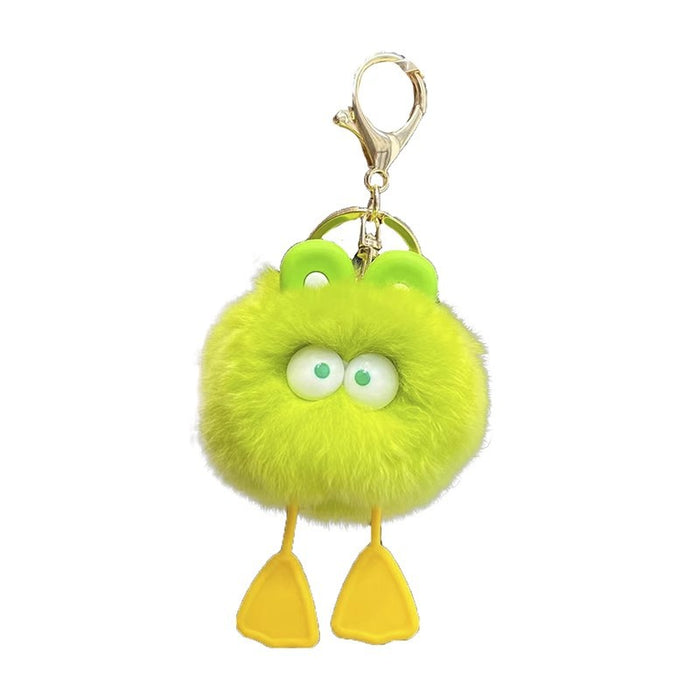 Wholesale imitation rex rabbit fur doll little duck plush ball pendant doll schoolbag pendant keychain mobile phone accessories