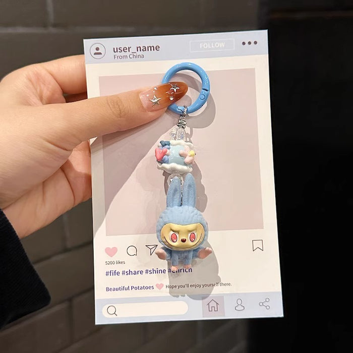 Wholesale Lazy Yoga Series Mobile Phone Chain Stuffed Trendy Light Luxury Bag Pendant Car Keychain