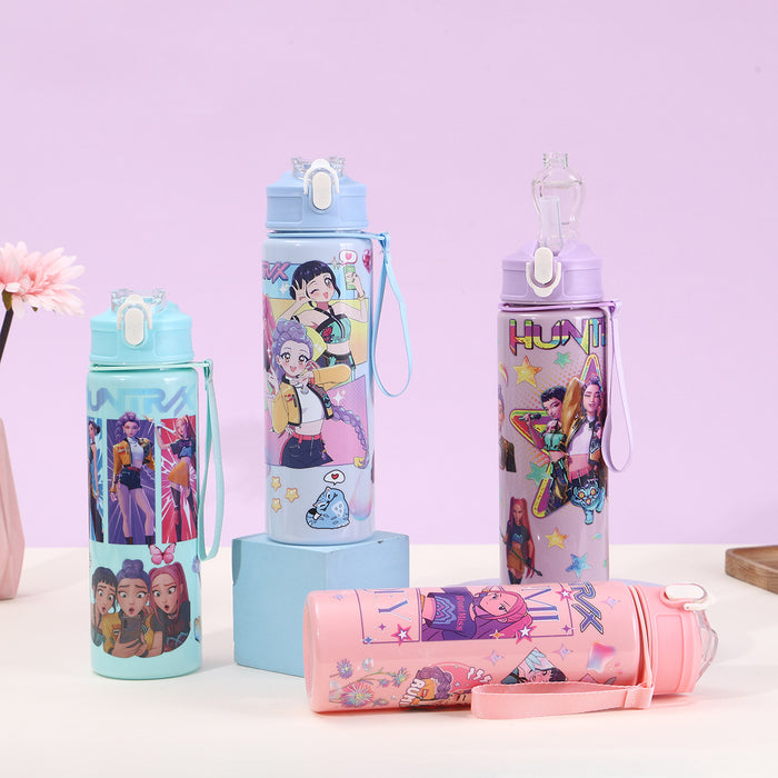 Wholesale Kpop cute cartoon large capacity plastic Tumblers