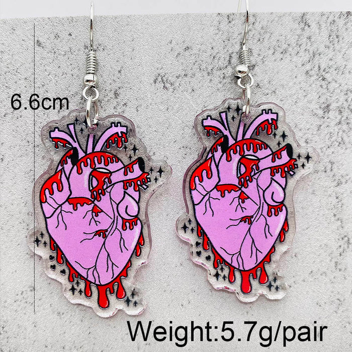 Wholesale Christmas jewelry table lamp butterfly chicken heart animal acrylic pendant earrings