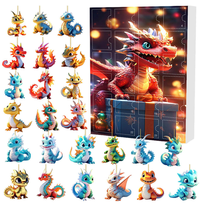 Wholesale Christmas Advent Day Blind Box Cute Baby Dragon Acrylic Ornament