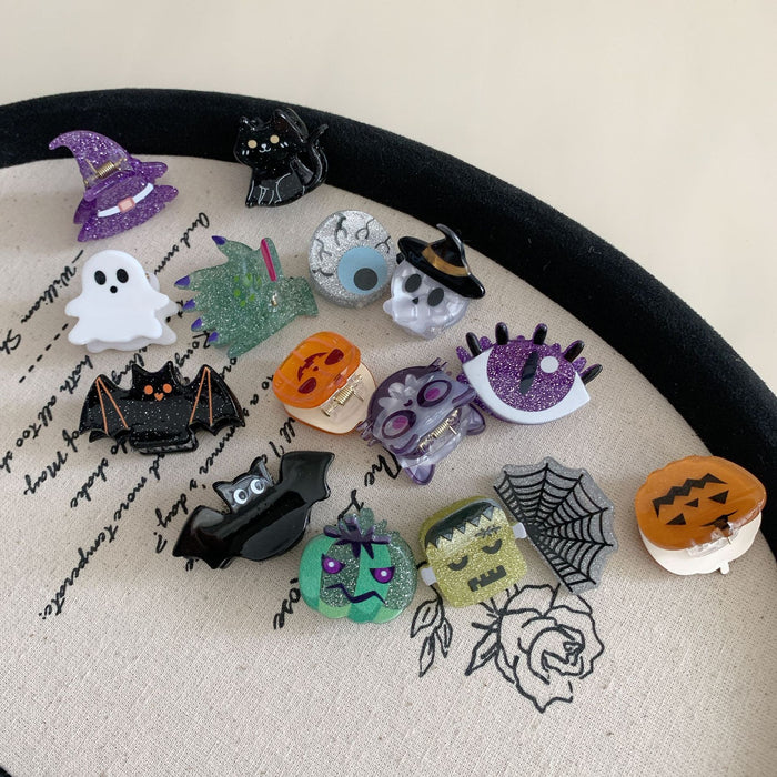 Wholesale  Acrylic Hair Claw Clip Fun Ghost Pumpkin Bat Design Fashion Hair Accessory Boutique Resale