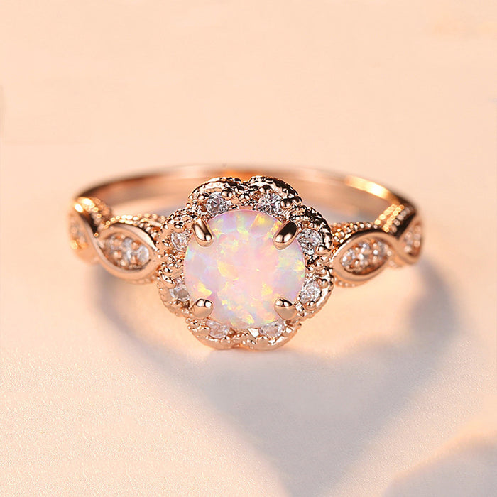 Wholesale Fashionable resin rose gold hollow ring jewelry rhinestone ring jewelry ring