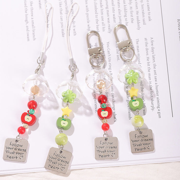Wholesale Fruit Beaded Pendant Girly Ins Style Phone Chain Earphone Bag Versatile Pendant