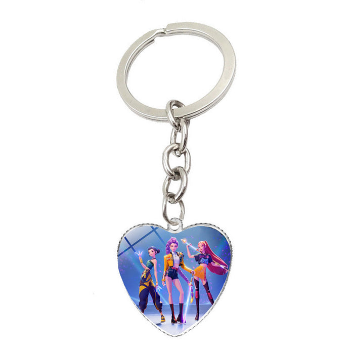 Wholesale Cartoon Anime Merchandise Heart-Shaped Pendant Keychain