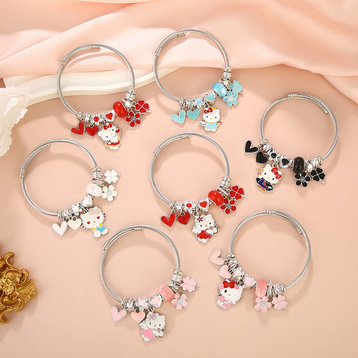 Wholesale Students'  Cartoon Stainless Steel Bracelet