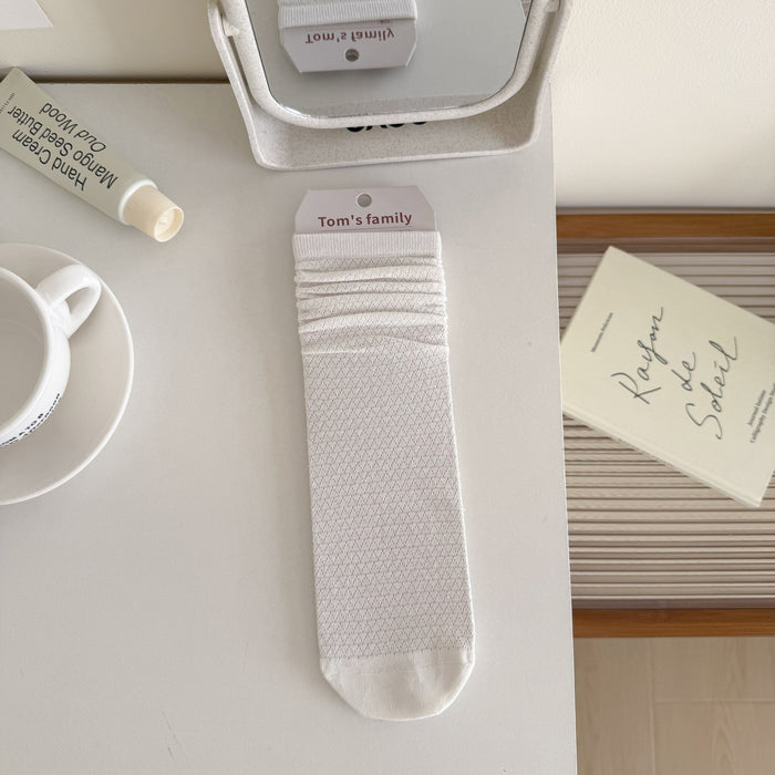 Wholesale Thin socks with boneless mesh stacking socks, mid tube socks