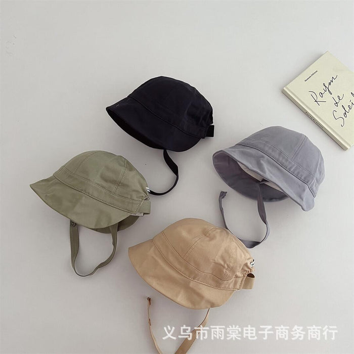Wholesale children's solid color concave fisherman hat baby sun protection hat