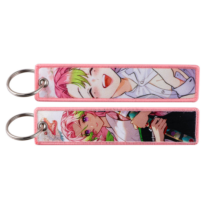 Wholesale Cartoon woven keychain lanyard  access control  ornaments fabric keychain