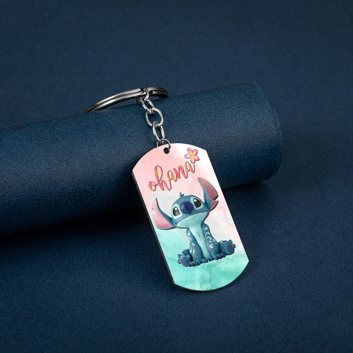 Wholesale Cartoon Color Printing Stainless Steel Keychain JDC-KC-HuanYu028