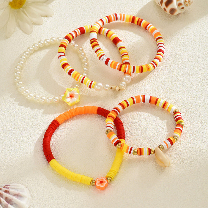 Wholesale Shell Bracelet Set Colored Soft Ceramic Starfish Bracelet