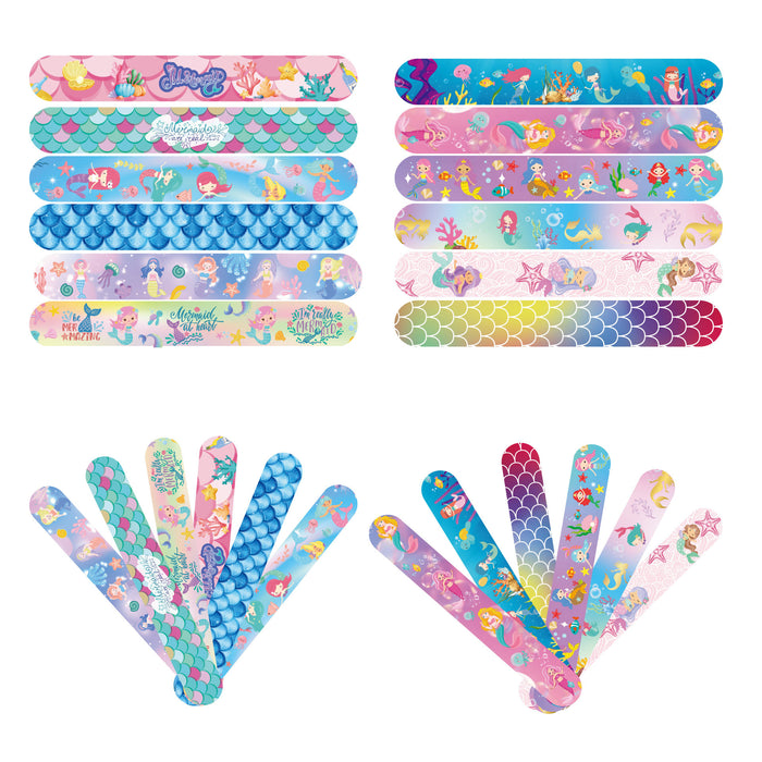 Wholesale 12pcs PVC mermaid snap ring bracelet children's party toy snap