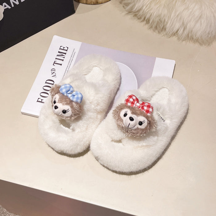 Wholesale Cartoon Anime Furry Slippers Summer Home and Outdoor Slip-On Slippers