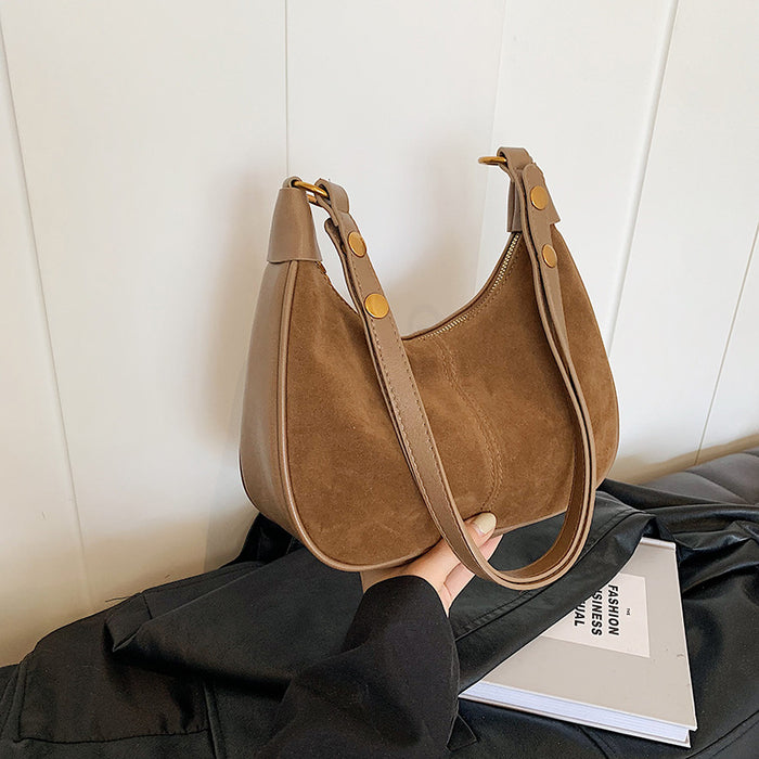 Wholesale Stylish Oil Wax Leather PU Crossbody Bag Urban Simplicity Dumpling Shape Gift